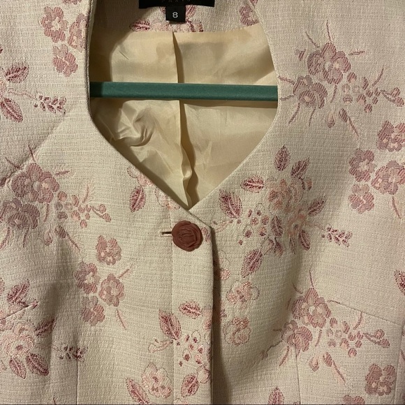 Banu París vintage floral print rose button ablazer jacket sz 8 - Picture 7 of 7